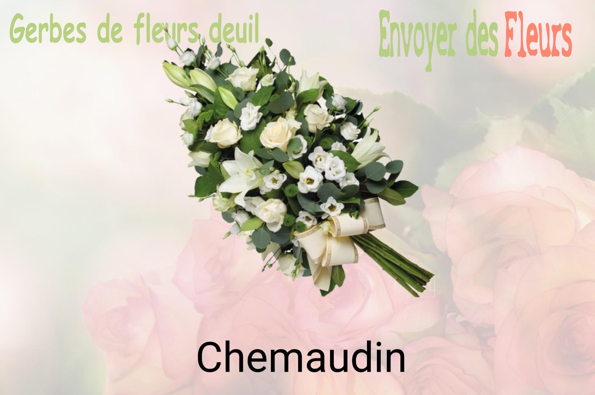 Gerbe de fleurs de deuil livrée à Chemaudin